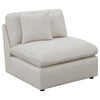 Hobo 6pc Modular Sectional Sofa, Ivory Fabric, 10 Pillows, 120 Inch