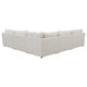 Hobo 6pc Modular Sectional Sofa, Ivory Fabric, 10 Pillows, 120 Inch