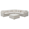 Hobo 6pc Modular Sectional Sofa, Ivory Fabric, 10 Pillows, 120 Inch