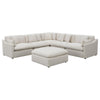 Hobo 6pc Modular Sectional Sofa, Ivory Fabric, 10 Pillows, 120 Inch