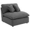 Hobo 6pc Sectional Sofa Charcoal Gray Fabric 10 Pillows 120 Inch BM329703
