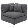 Hobo 6pc Sectional Sofa, Charcoal Gray Fabric, 10 Pillows, 120 Inch