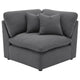 Hobo 6pc Sectional Sofa, Charcoal Gray Fabric, 10 Pillows, 120 Inch