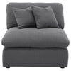 Hobo Modular Armless Chair Charcoal Gray Fabric 2 Pillows 38 Inch BM329704