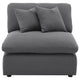 Hobo Modular Armless Chair Charcoal Gray Fabric 2 Pillows 38 Inch BM329704