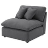 Hobo Modular Armless Chair Charcoal Gray Fabric 2 Pillows 38 Inch BM329704