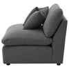 Hobo Modular Armless Chair Charcoal Gray Fabric 2 Pillows 38 Inch BM329704