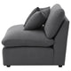Hobo Modular Armless Chair Charcoal Gray Fabric 2 Pillows 38 Inch BM329704