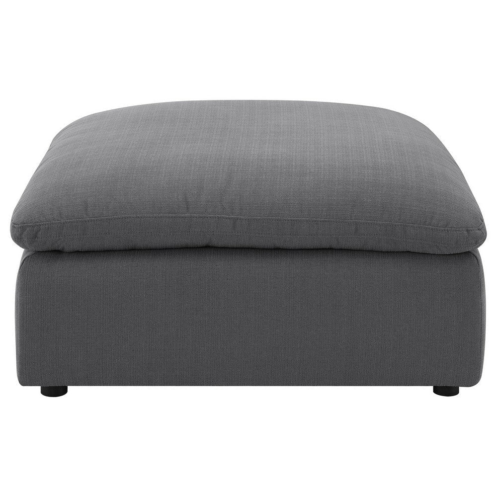 Hobo Square Ottoman Charcoal Gray Fabric Foam Cushions 40 Inch BM329705