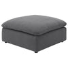Hobo Square Ottoman, Charcoal Gray Fabric, Foam Cushions, 40 Inch
