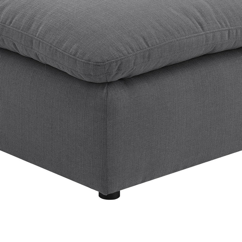 Hobo Square Ottoman Charcoal Gray Fabric Foam Cushions 40 Inch BM329705