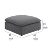 Hobo Square Ottoman Charcoal Gray Fabric Foam Cushions 40 Inch BM329705