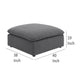 Hobo Square Ottoman, Charcoal Gray Fabric, Foam Cushions, 40 Inch