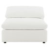 Allias Modular Armless Chair, White Boucle Fabric, Plush Foam Cushions