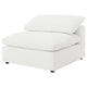 Allias Modular Armless Chair, White Boucle Fabric, Plush Foam Cushions