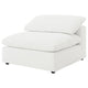 Allias Modular Armless Chair White Boucle Fabric Plush Foam Cushions