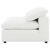 Allias Modular Armless Chair White Boucle Fabric Plush Foam Cushions