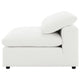 Allias Modular Armless Chair White Boucle Fabric Plush Foam Cushions