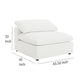 Allias Modular Armless Chair White Boucle Fabric Plush Foam Cushions