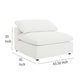 Allias Modular Armless Chair, White Boucle Fabric, Plush Foam Cushions
