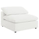 Allias Modular Armless Chair, White Boucle Fabric, Plush Foam Cushions