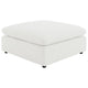 Allias Ottoman, White Boucle Fabric, Plush Foam Cushions, 44 Inch