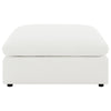 Allias Ottoman, White Boucle Fabric, Plush Foam Cushions, 44 Inch