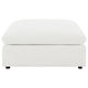 Allias Ottoman, White Boucle Fabric, Plush Foam Cushions, 44 Inch