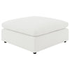 Allias Ottoman White Boucle Fabric Plush Foam Cushions 44 Inch