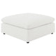 Allias Ottoman White Boucle Fabric Plush Foam Cushions 44 Inch