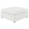 Allias Ottoman, White Boucle Fabric, Plush Foam Cushions, 44 Inch