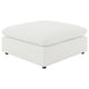 Allias Ottoman, White Boucle Fabric, Plush Foam Cushions, 44 Inch