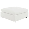 Allias Ottoman White Boucle Fabric Plush Foam Cushions 44 Inch
