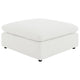 Allias Ottoman White Boucle Fabric Plush Foam Cushions 44 Inch