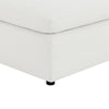 Allias Ottoman, White Boucle Fabric, Plush Foam Cushions, 44 Inch