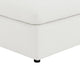 Allias Ottoman, White Boucle Fabric, Plush Foam Cushions, 44 Inch