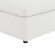 Allias Ottoman White Boucle Fabric Plush Foam Cushions 44 Inch
