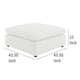 Allias Ottoman, White Boucle Fabric, Plush Foam Cushions, 44 Inch