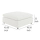 Allias Ottoman White Boucle Fabric Plush Foam Cushions 44 Inch