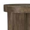 Kinaj Side End Table Dark Brown Solid Mango Wood Round 20 Inch BM329708