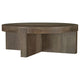 Kinaj Coffee Table Dark Brown Solid Mango Wood Round 38 Inch Top BM329709