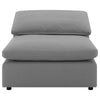 Allias Modular Armless Chair, Gray Boucle Fabric, Plush Foam Cushions