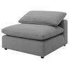 Allias Modular Armless Chair, Gray Boucle Fabric, Plush Foam Cushions
