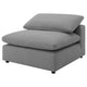 Allias Modular Armless Chair, Gray Boucle Fabric, Plush Foam Cushions