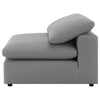 Allias Modular Armless Chair, Gray Boucle Fabric, Plush Foam Cushions