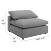 Allias Modular Armless Chair, Gray Boucle Fabric, Plush Foam Cushions