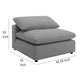 Allias Modular Armless Chair, Gray Boucle Fabric, Plush Foam Cushions