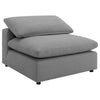 Allias Modular Armless Chair, Gray Boucle Fabric, Plush Foam Cushions