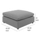 Allias Ottoman Gray Boucle Fabric Plush Foam Cushions 44 Inch
