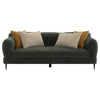 Dija Sofa with 4 Accent Throw Pillows 84 Inch Dark Green Chenille BM329712
